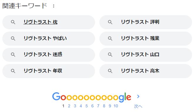 リヴトラストのGoogle検索結果