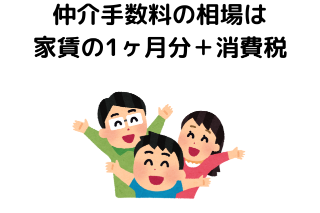 仲介手数料の相場は 家賃の1ヶ月分＋消費税
