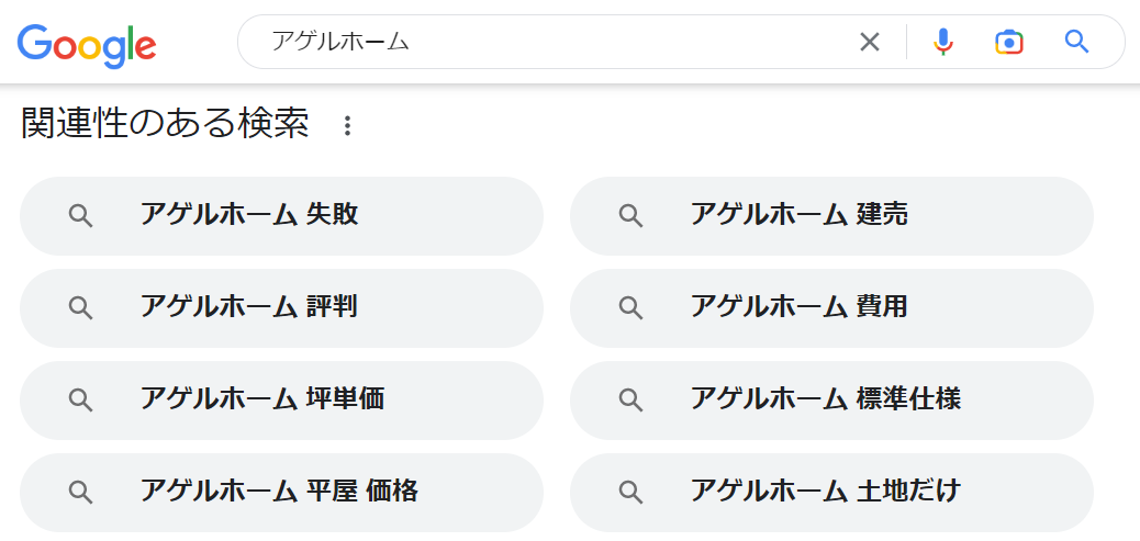 アゲルホームの関連性のある検索